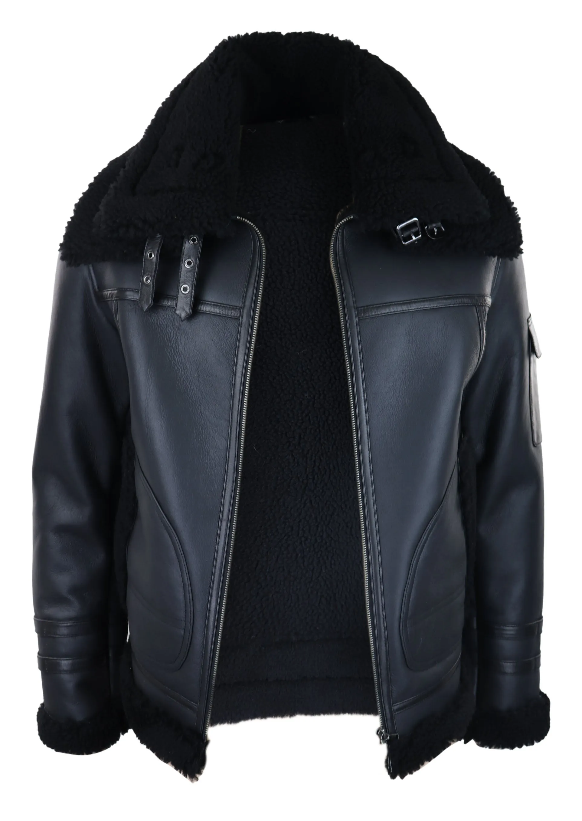 Shearling Sheepskin Zipped Coat