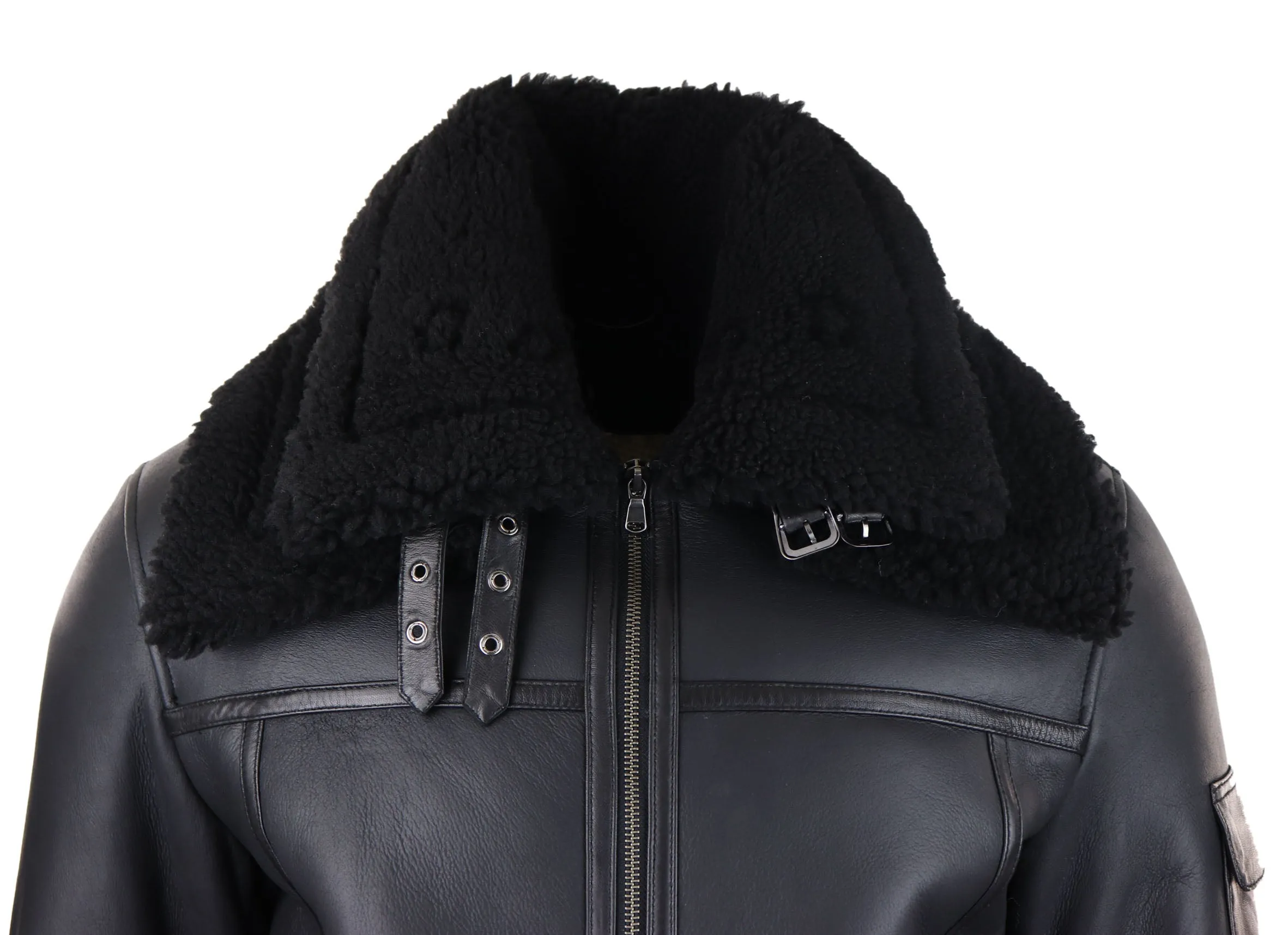 Shearling Sheepskin Zipped Coat