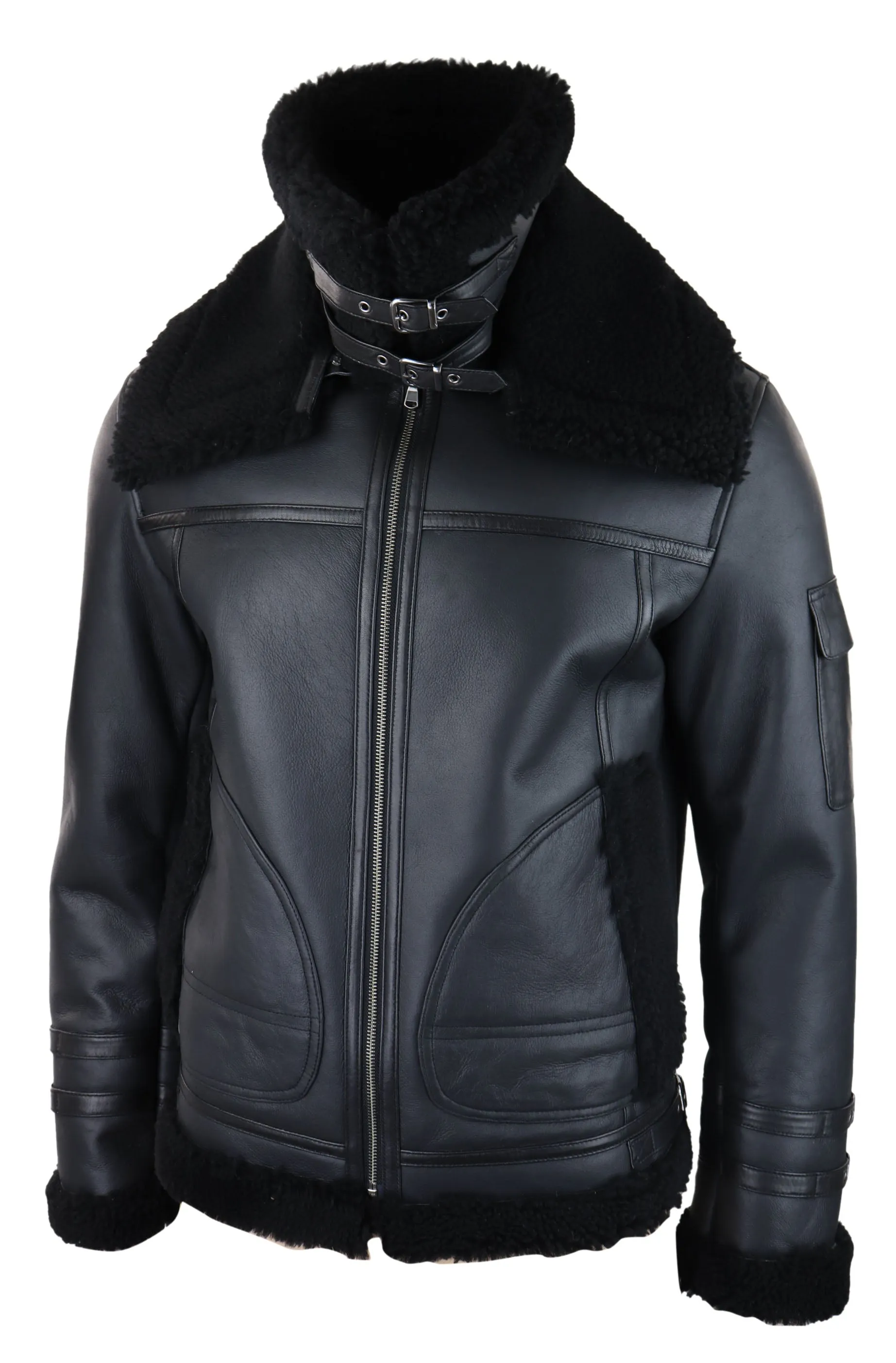 Shearling Sheepskin Zipped Coat