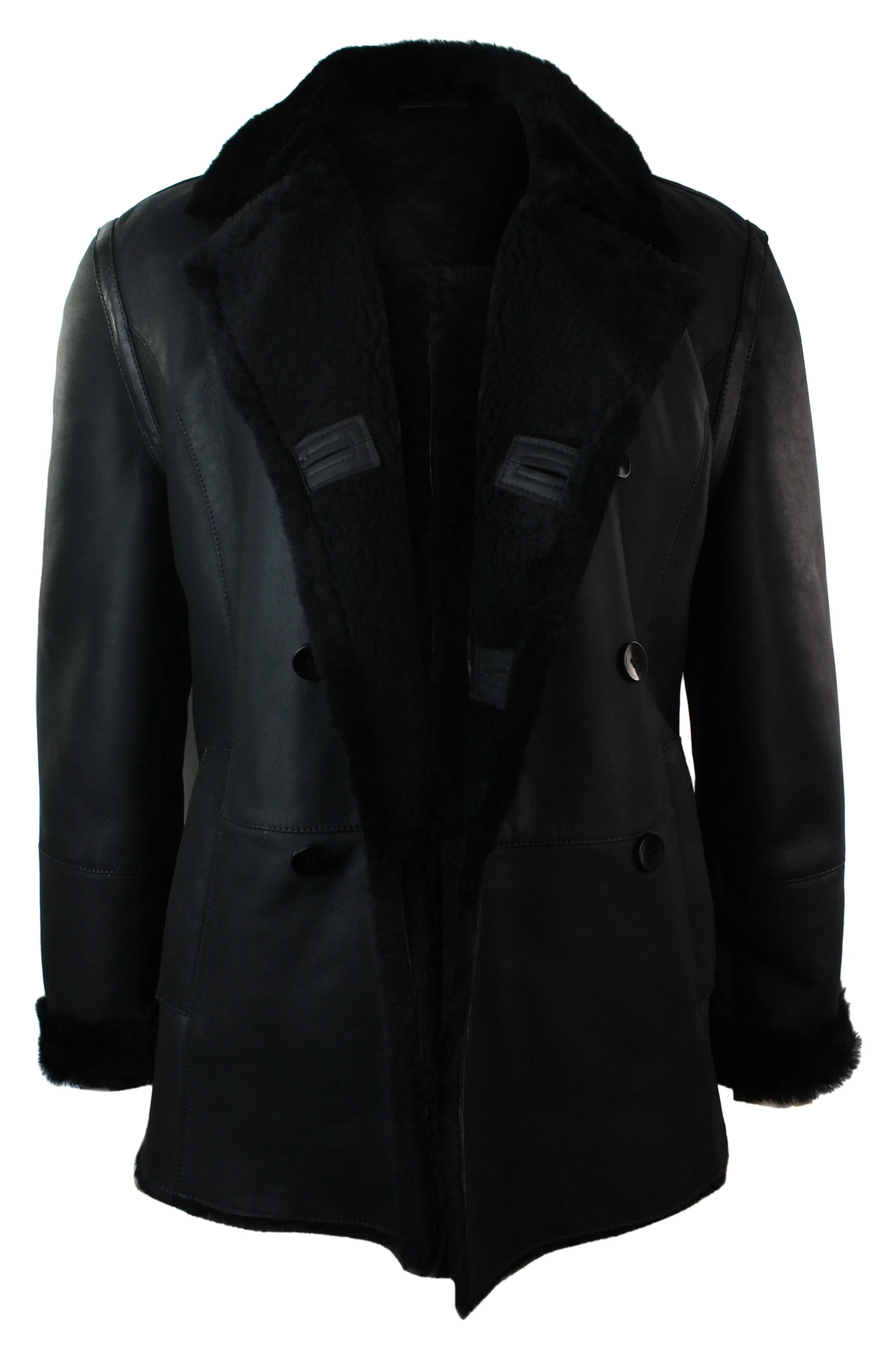 Sheepskin Double Breasted Fitted Jacket