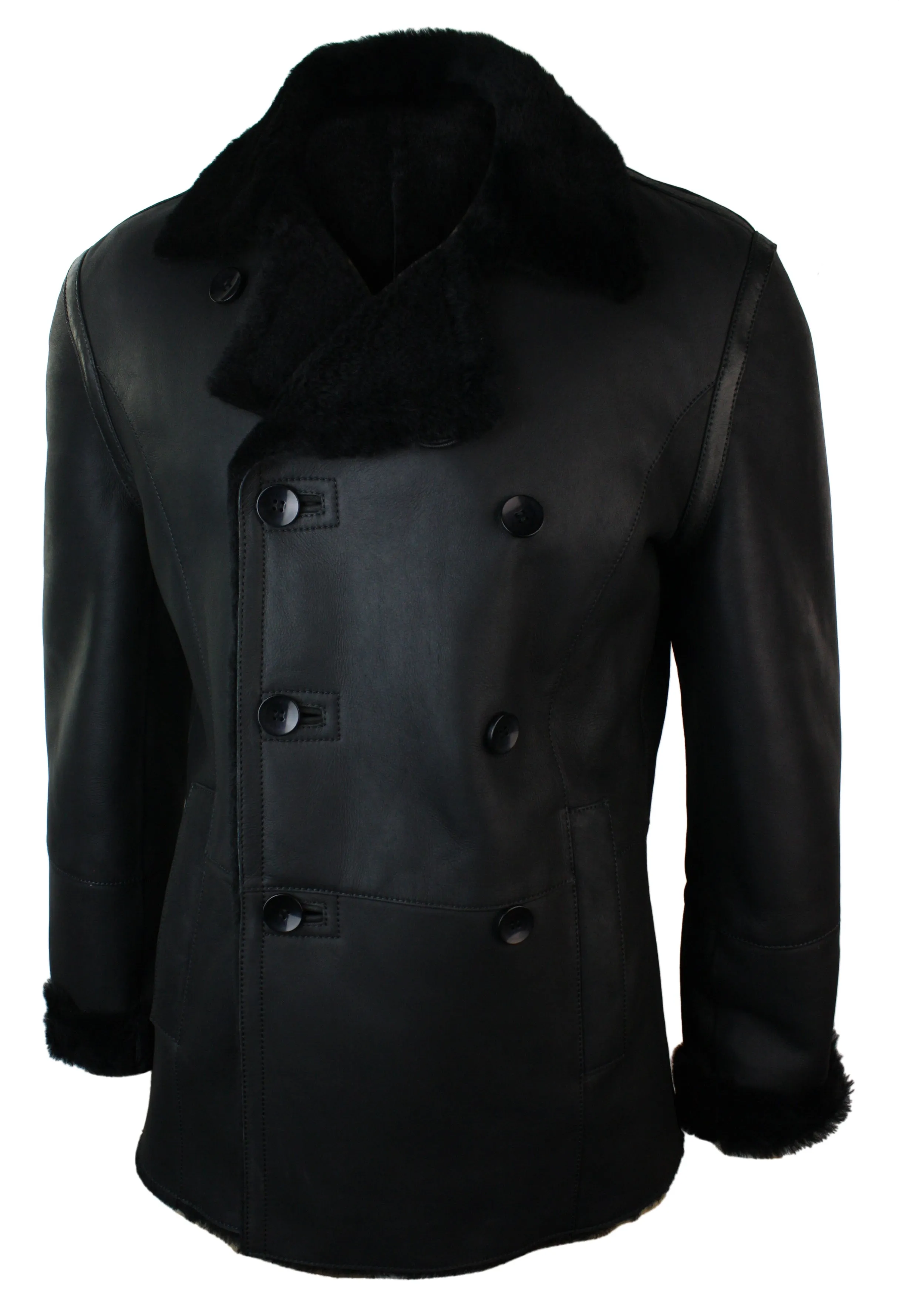 Sheepskin Double Breasted Fitted Jacket