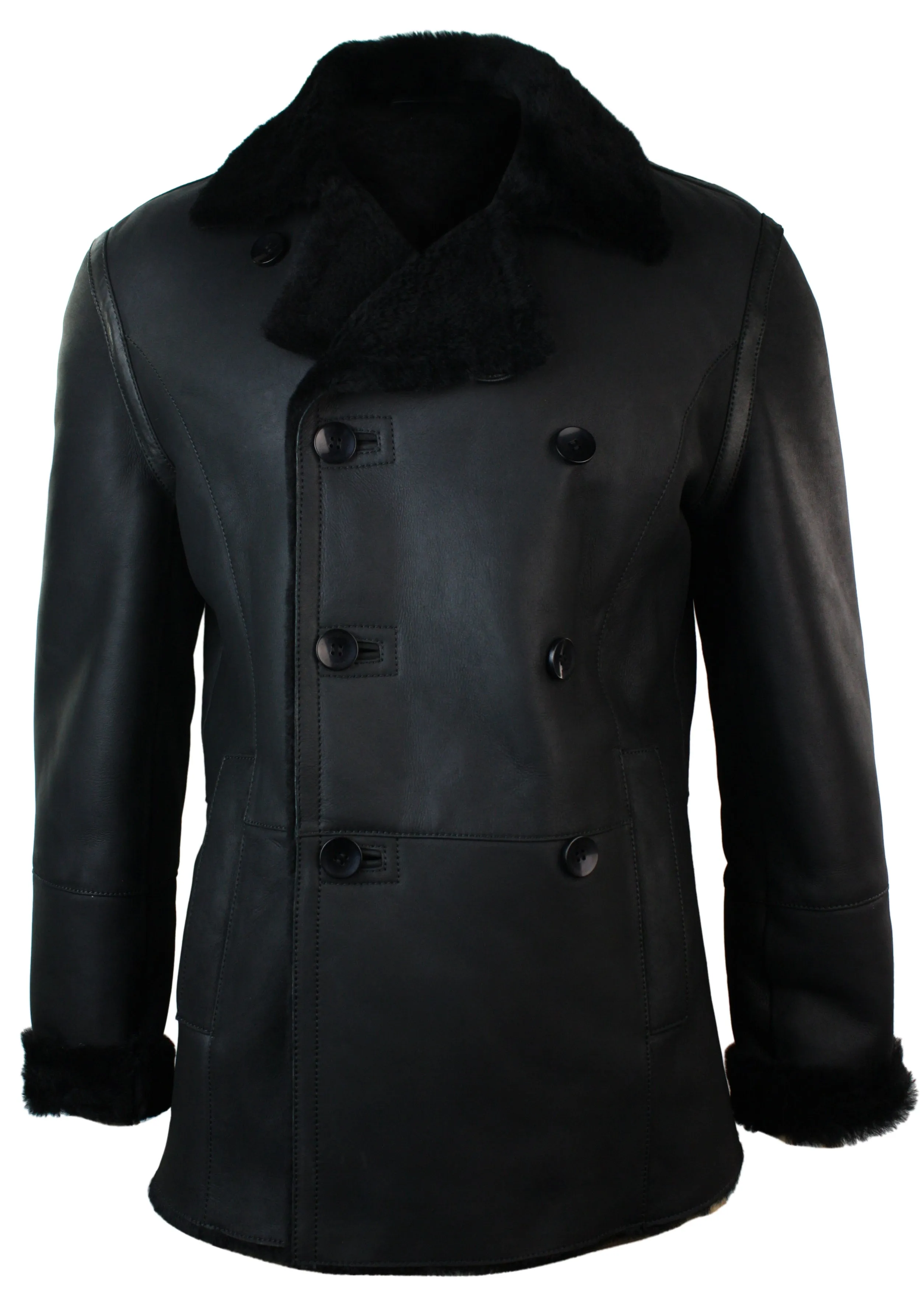 Sheepskin Double Breasted Fitted Jacket