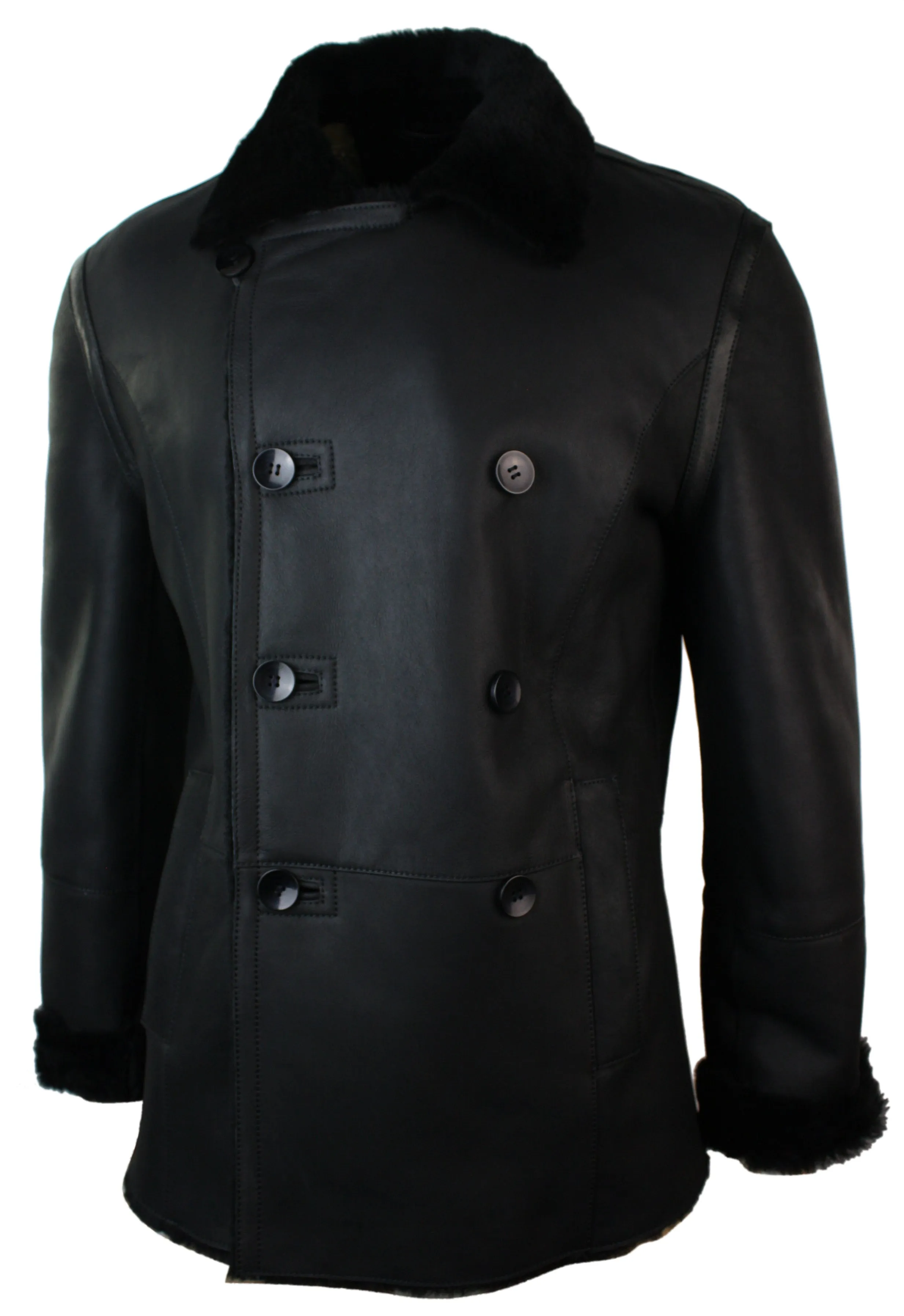 Sheepskin Double Breasted Fitted Jacket