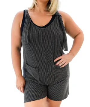 Shut It Down Romper In Black