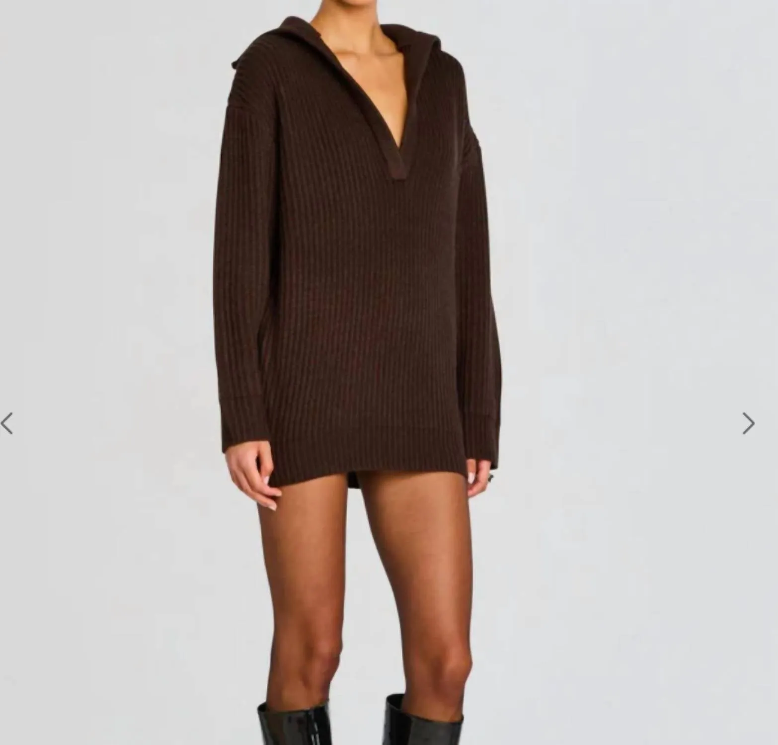 Shy Oversized Sweater In Ash Brown