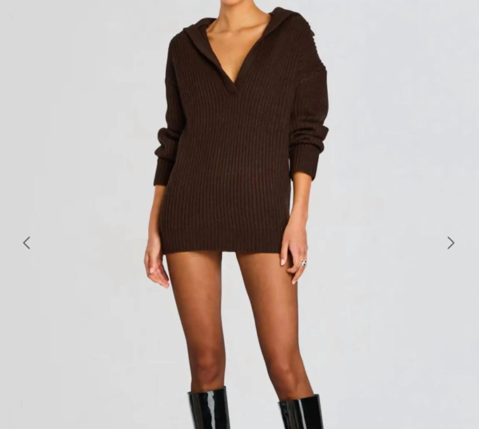Shy Oversized Sweater In Ash Brown