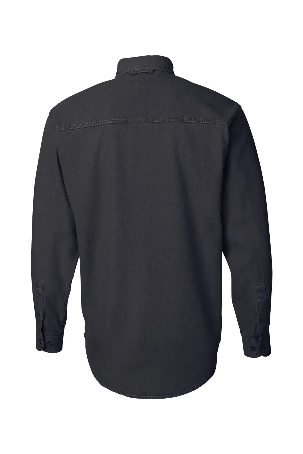 Sierra Pacific Mens Denim Long Sleeve Button Down Shirt w/ Pocket - Black