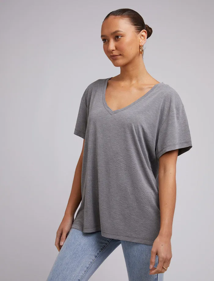 Silent Theory Harper Vee Tee Grey Marle