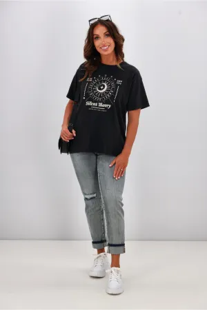 Silent Theory Luna Tee Washed Black