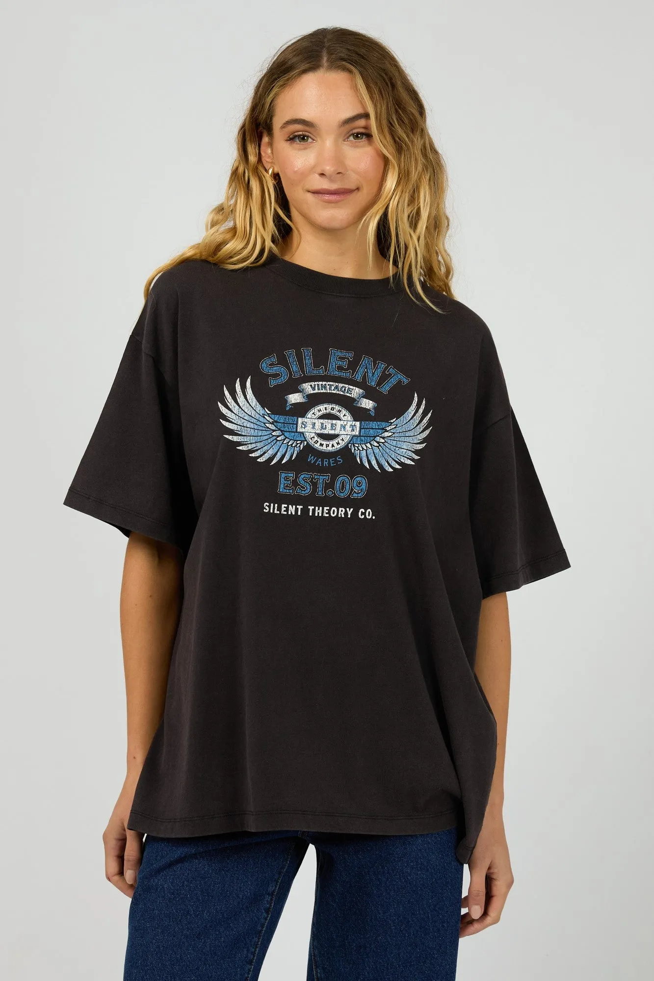 Silent Theory Vintage Tee Washed Black