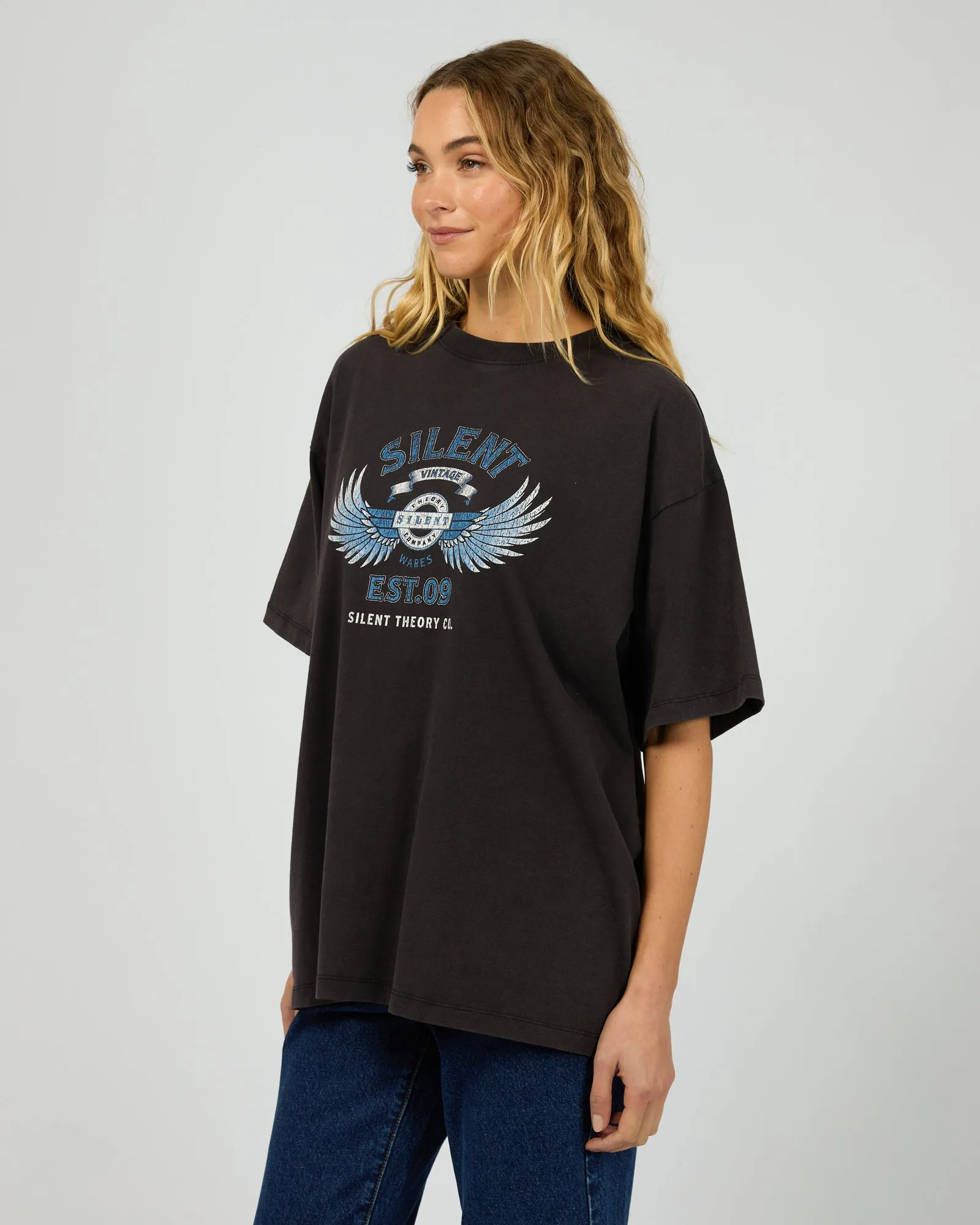 Silent Theory Vintage Tee Washed Black