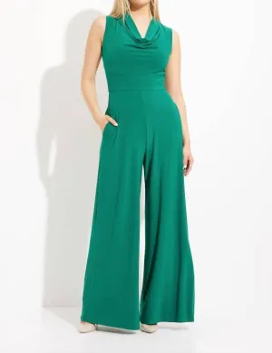Sleeveless Wide-Leg Jumpsuit In Emerald Green