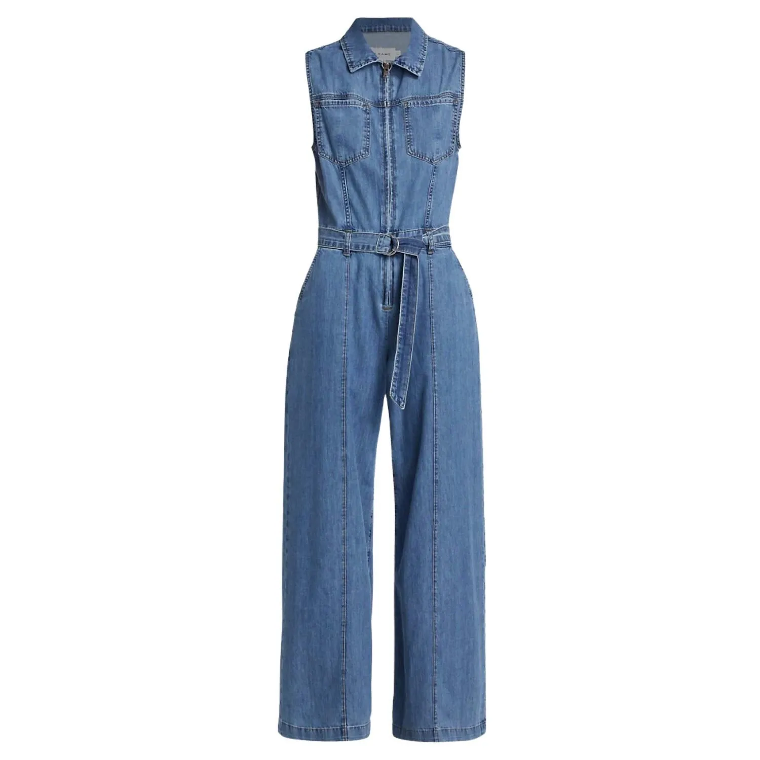 Sleeveless Wide Leg Jumpsuit In Happy Indigo
