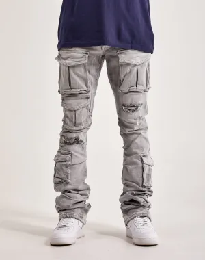 Smoke Rise Utility Pocket Stacked Flare Denim