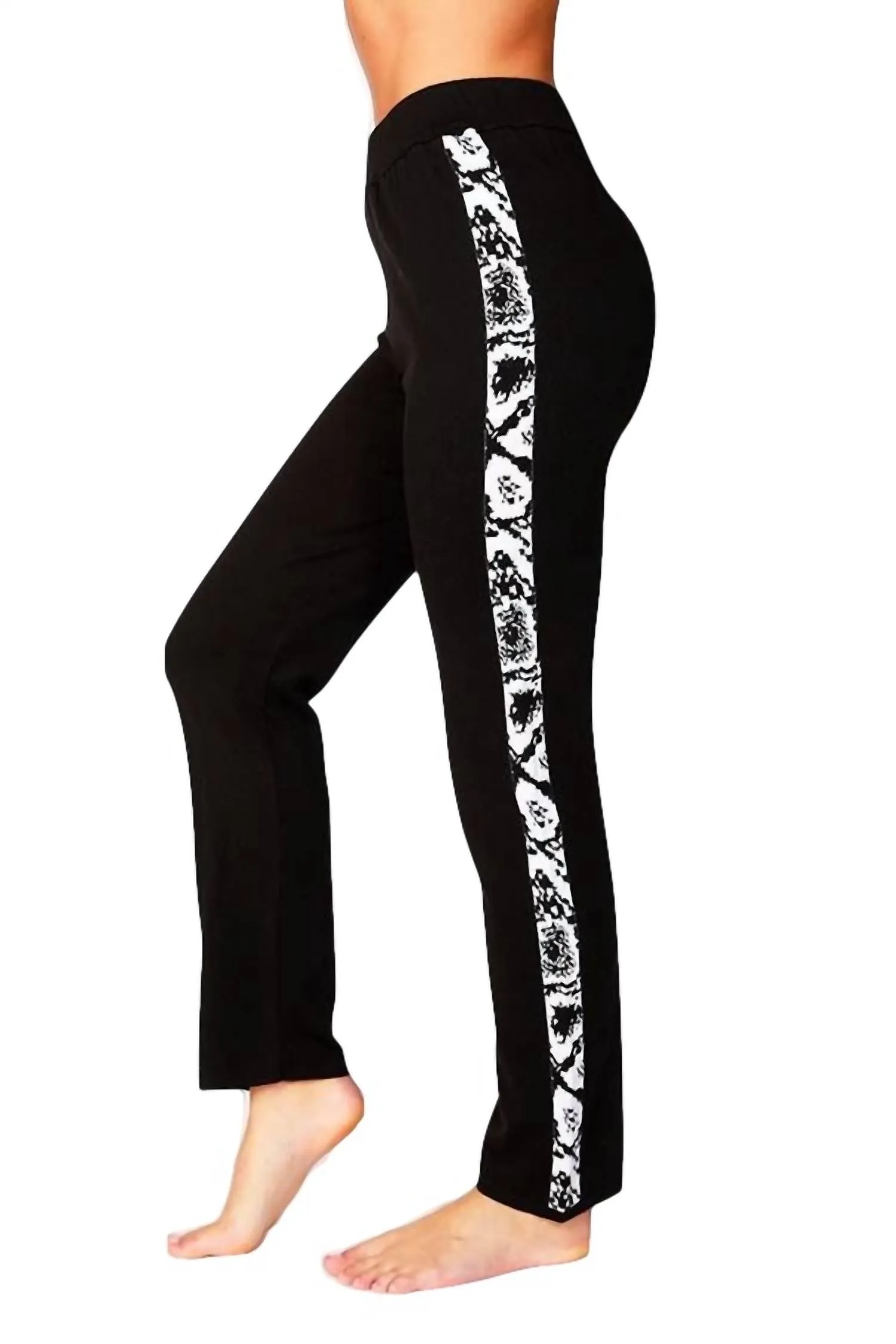 Snake Trim Track Pant In Black