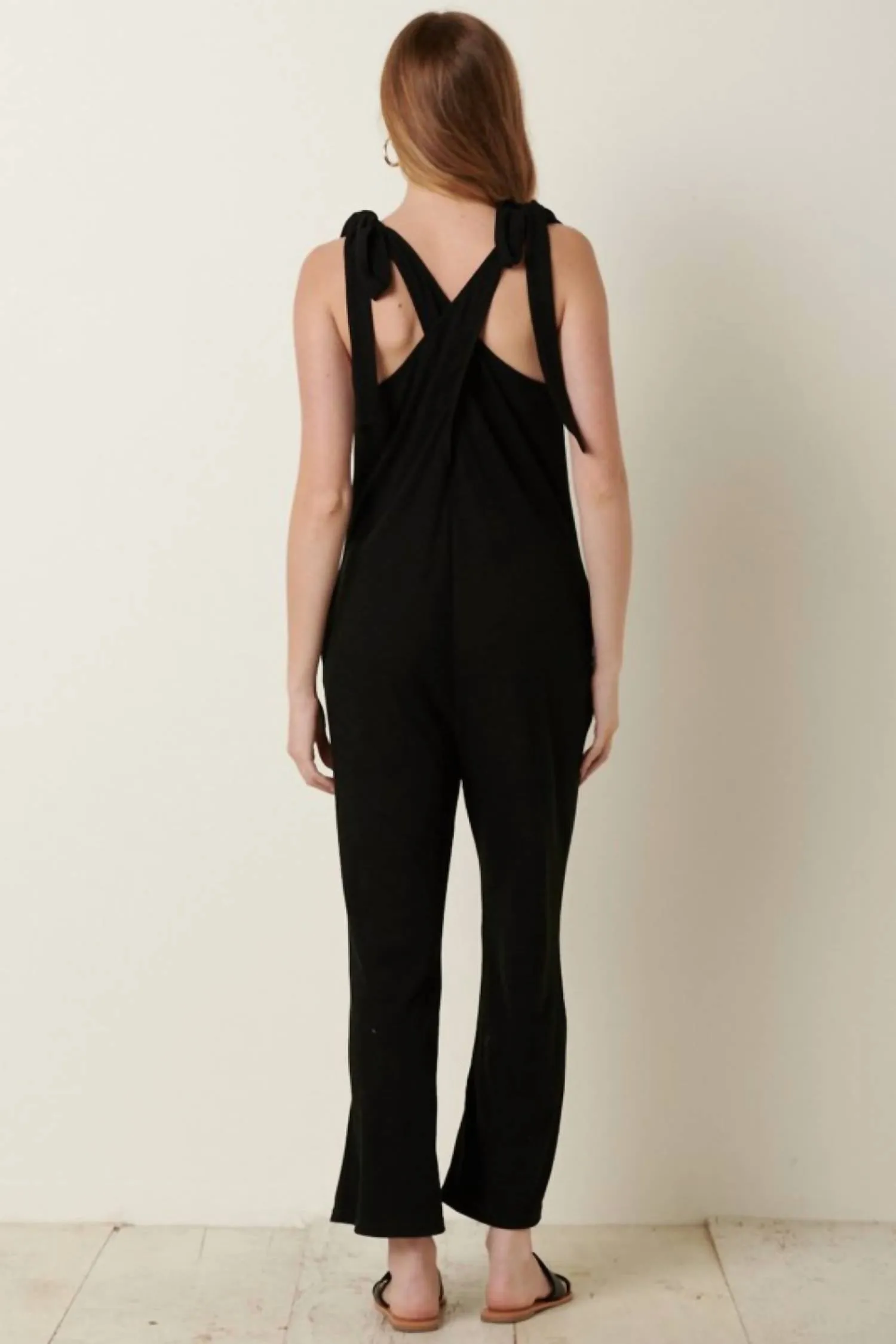 So Selfless Slub Ribbed Knit Jumpsuit In Black