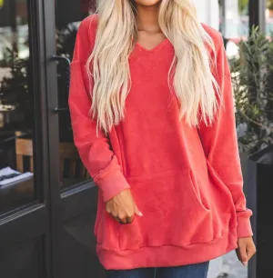 Soft Oversized Megan Pullover In Coral