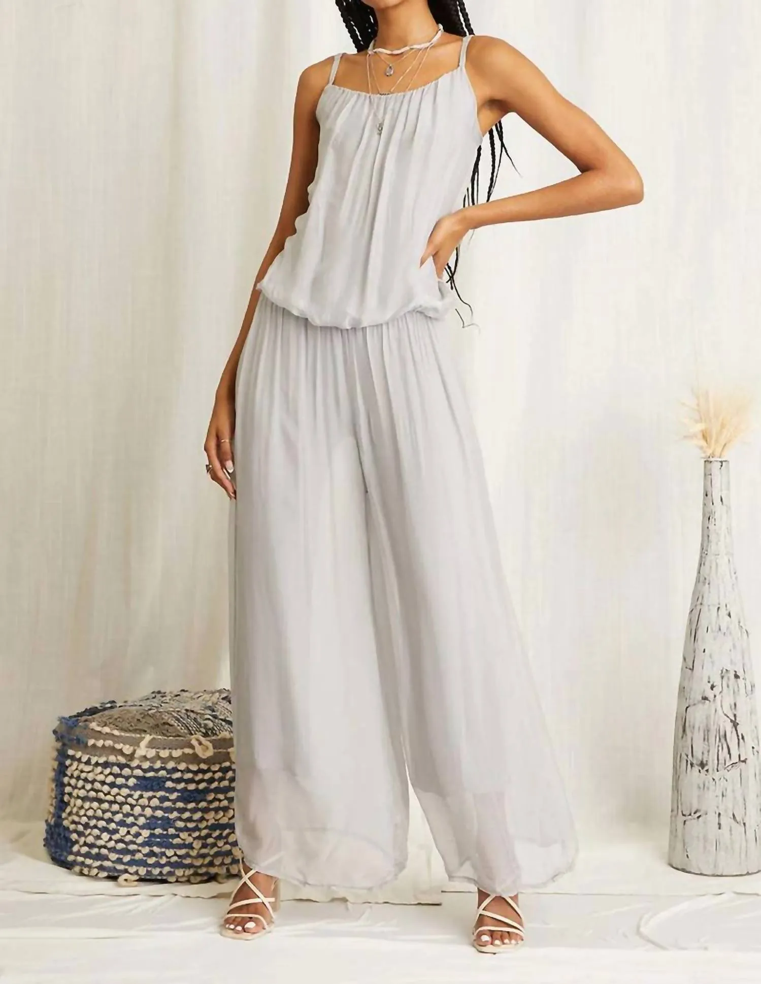 Stella Jumpsuit In Silver
