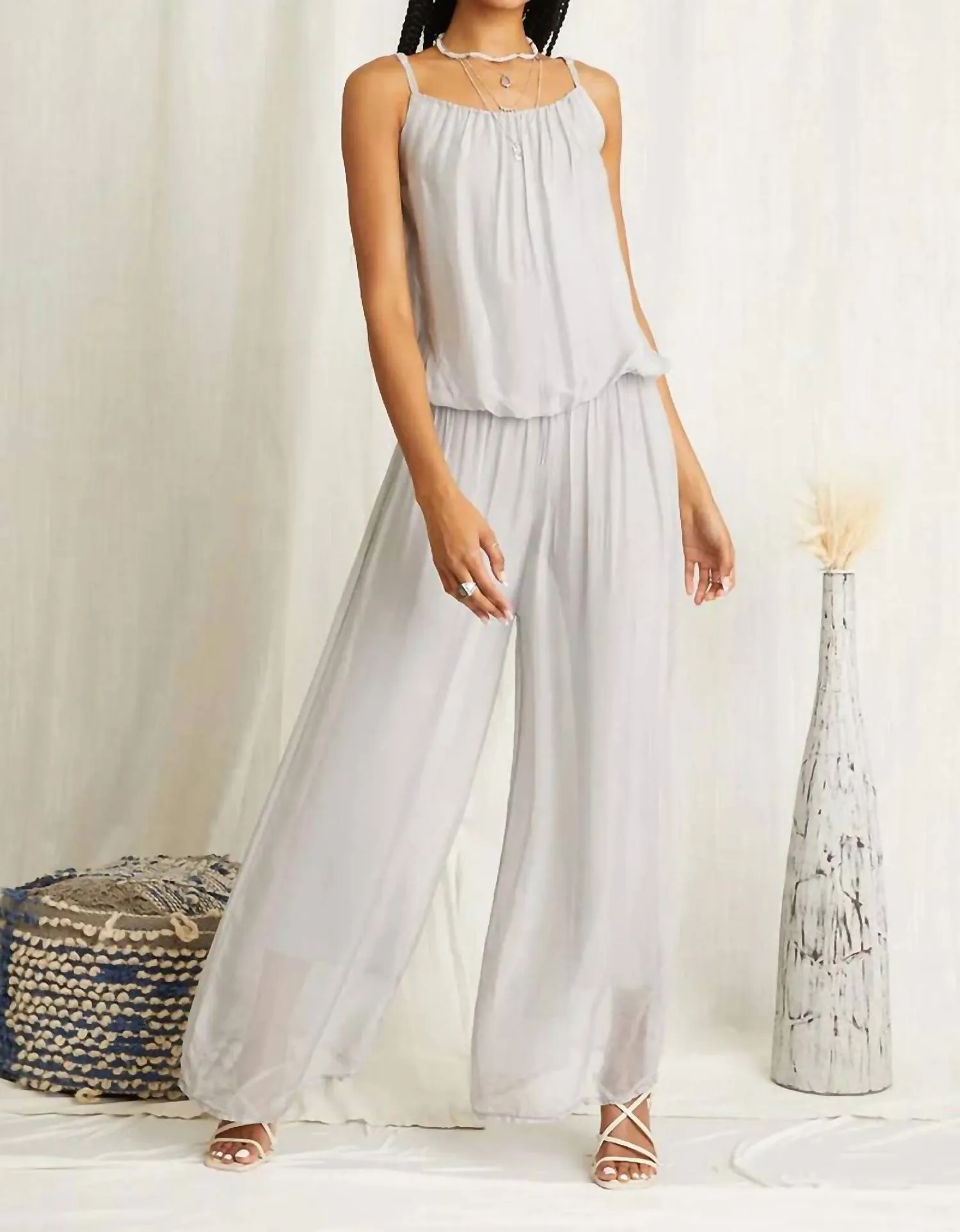 Stella Jumpsuit In Silver