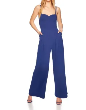 Strap Sweetheart Jumpsuit In Lake