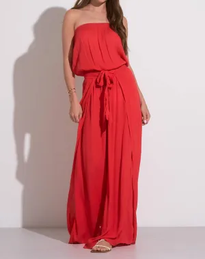 Strapless Jumpsuit In Red