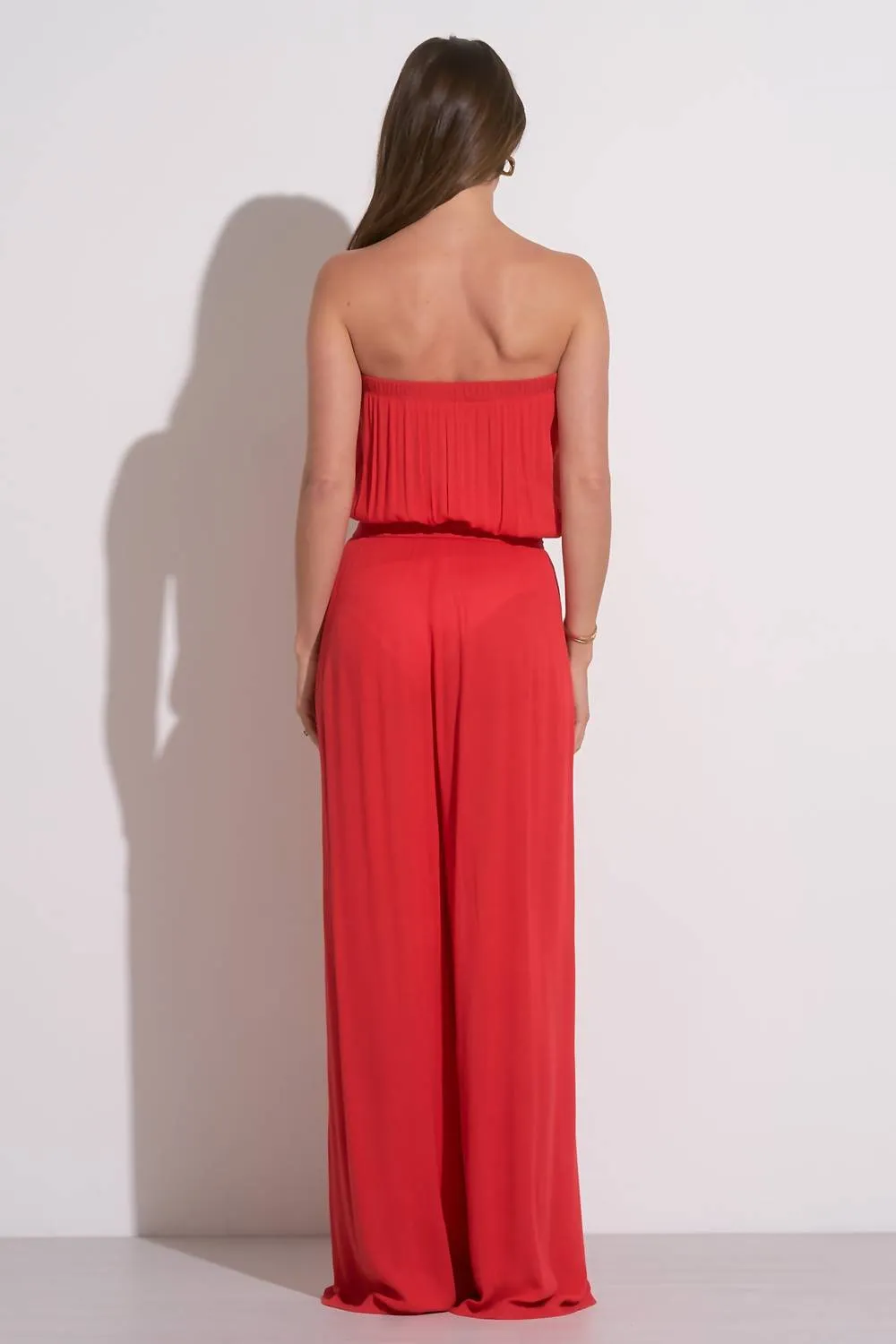 Strapless Jumpsuit In Red