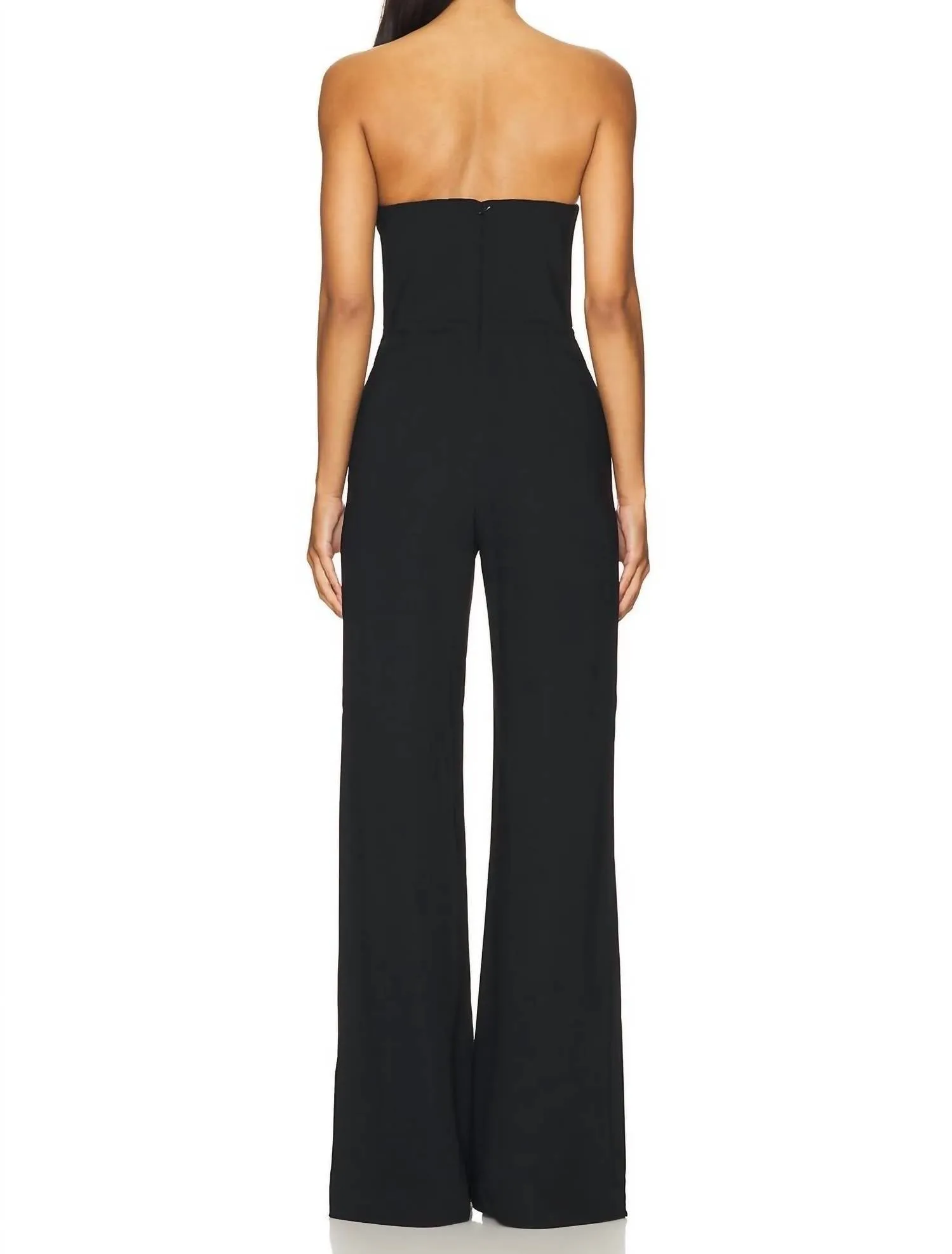 Strapless Puzzle Jumpsuit In Black