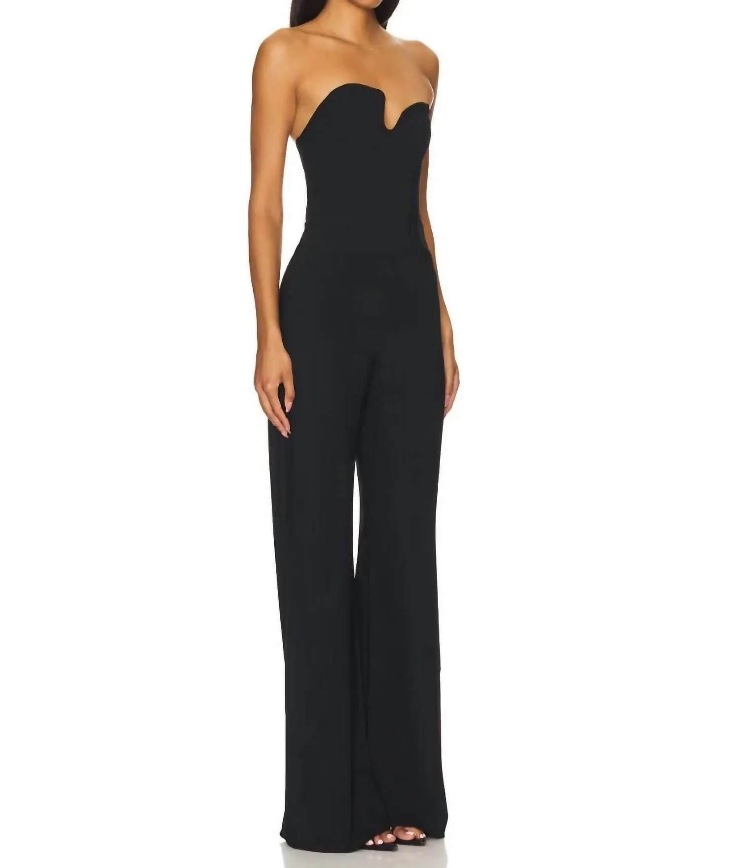 Strapless Puzzle Jumpsuit In Black