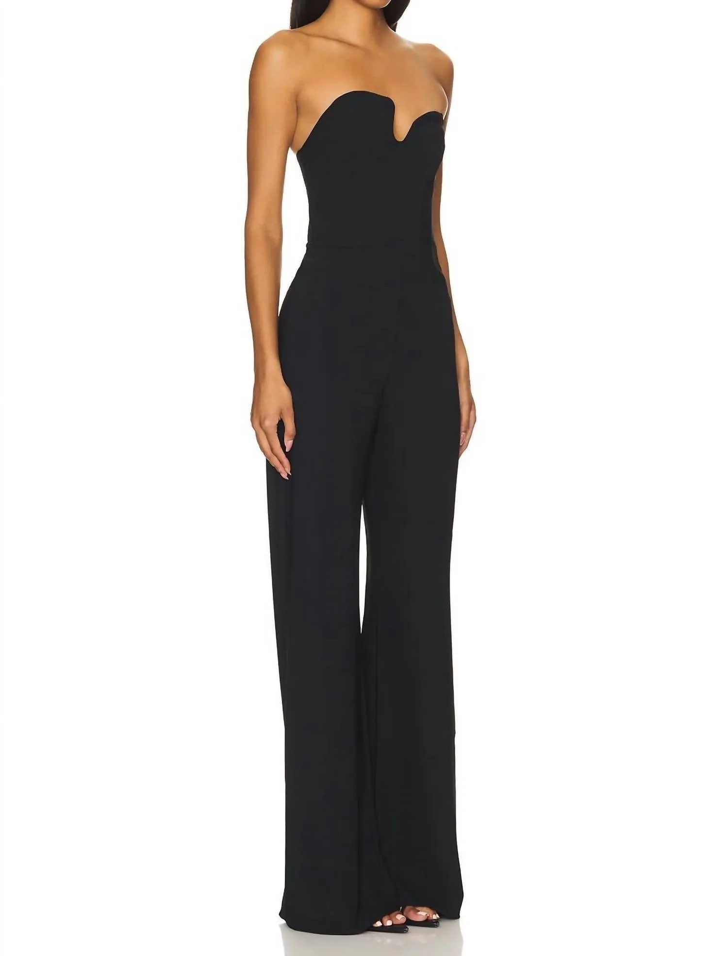 Strapless Puzzle Jumpsuit In Black