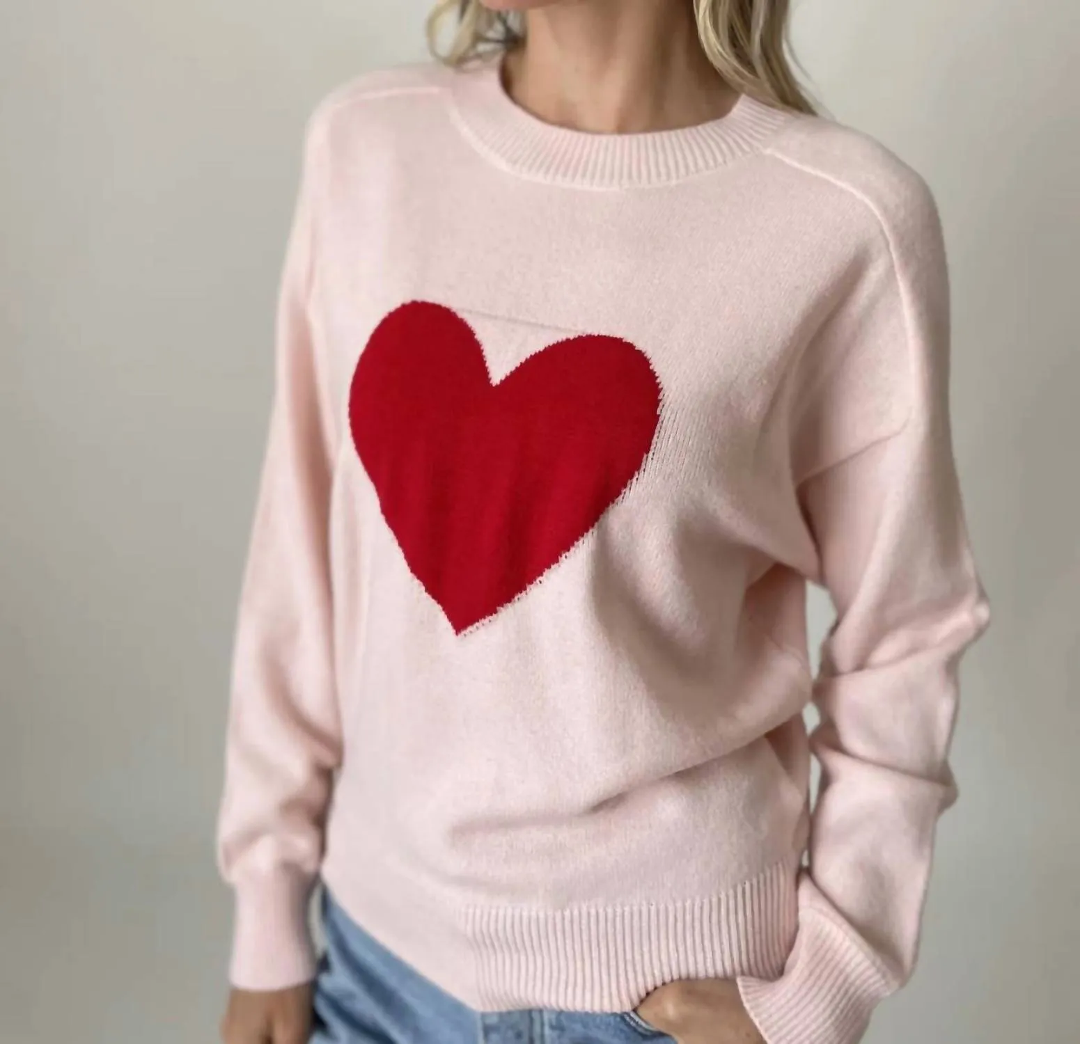 Sweetheart Sweater In Pink/red