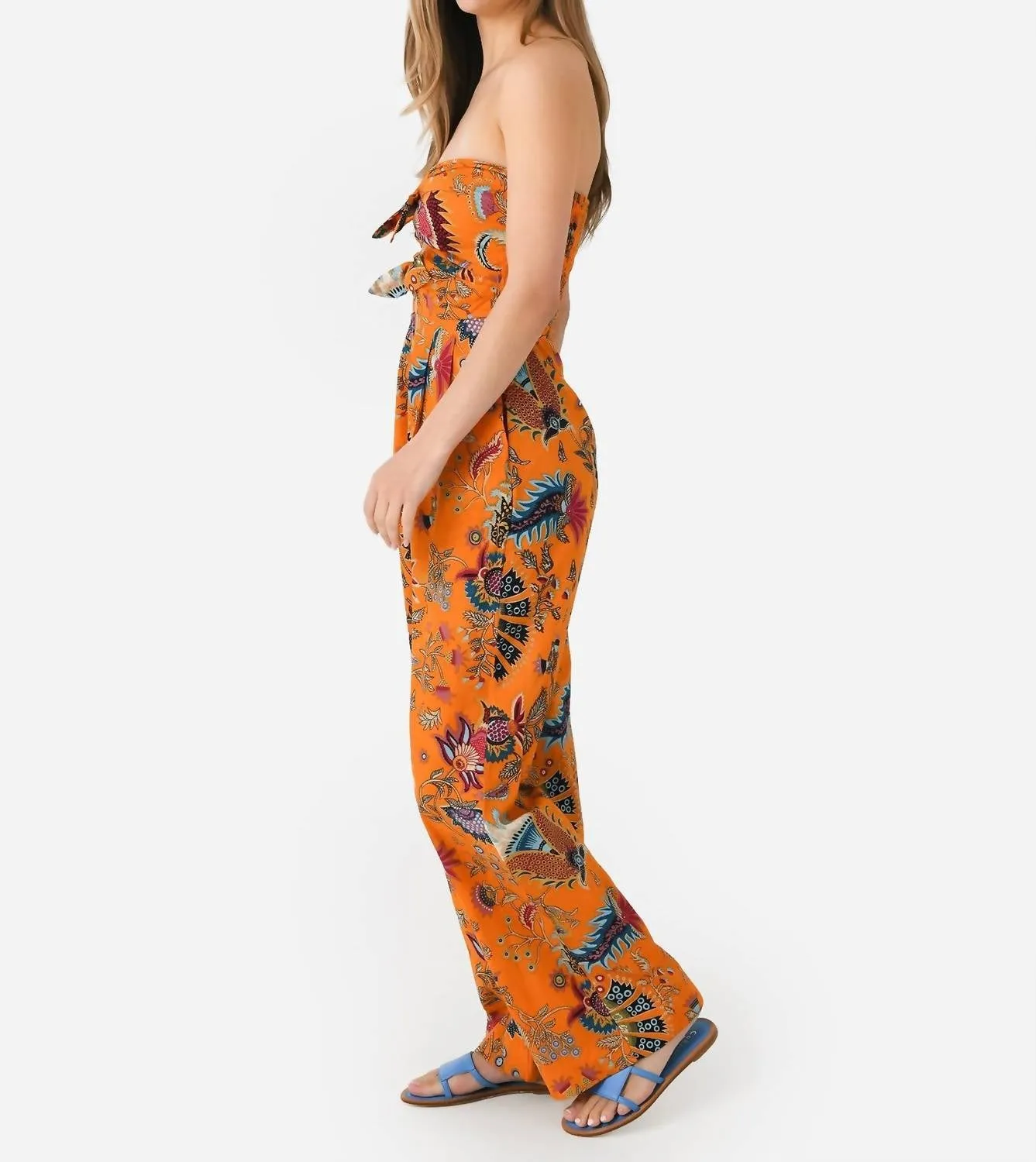 Talaia Ribbon Jumpsuit In Mango