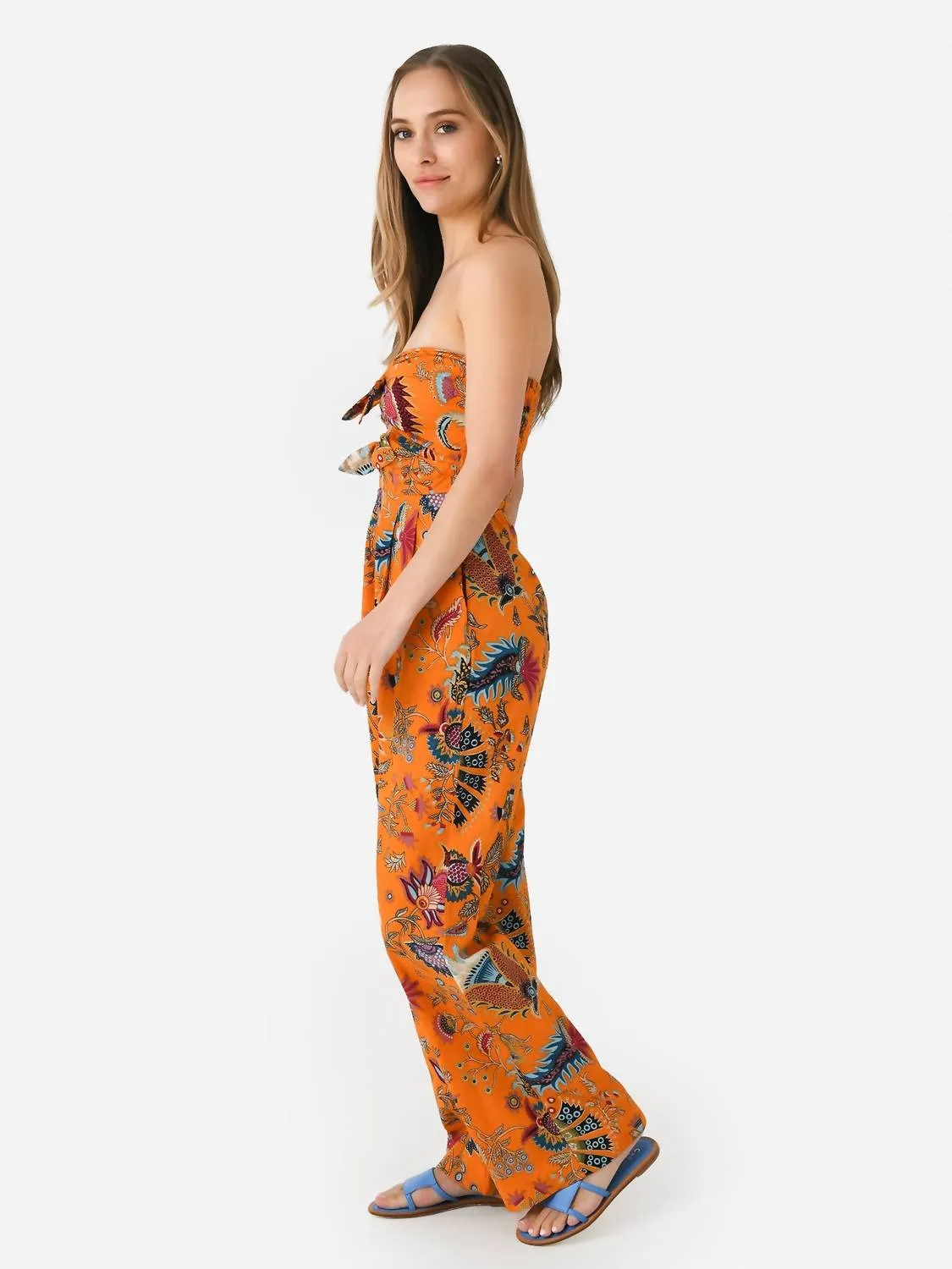 Talaia Ribbon Jumpsuit In Mango