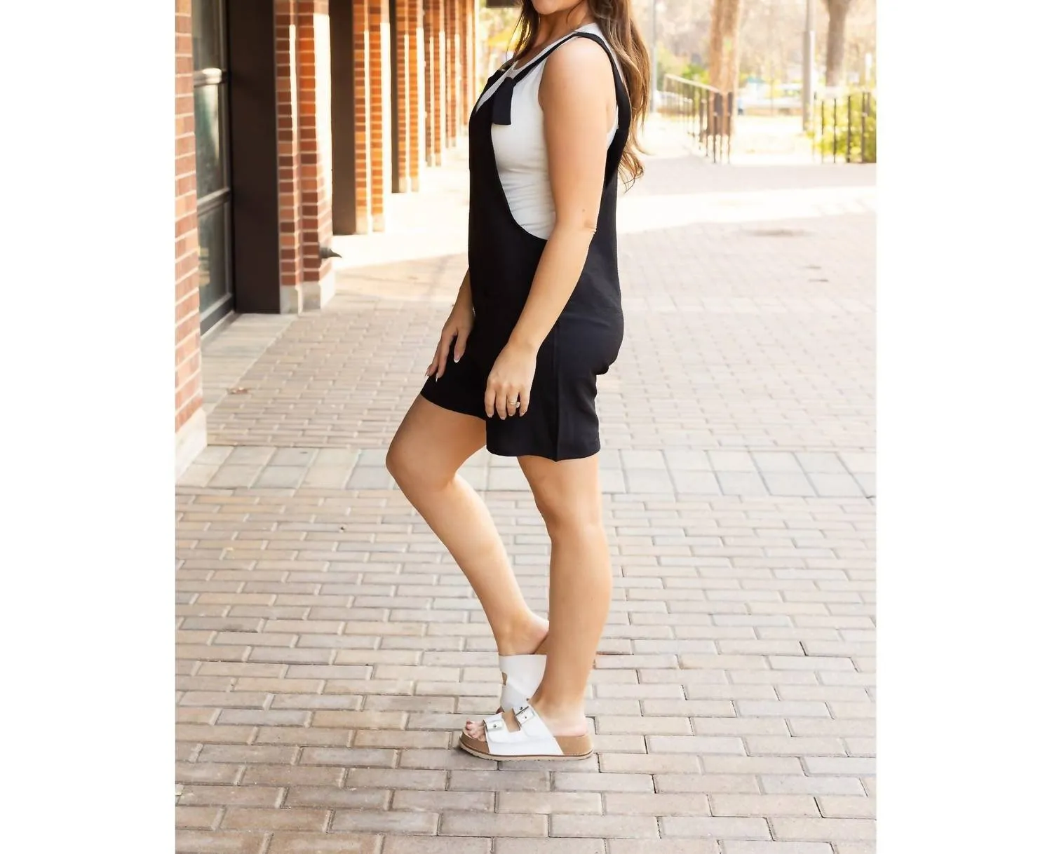 Teresa Tie Shoulder Romper In Black