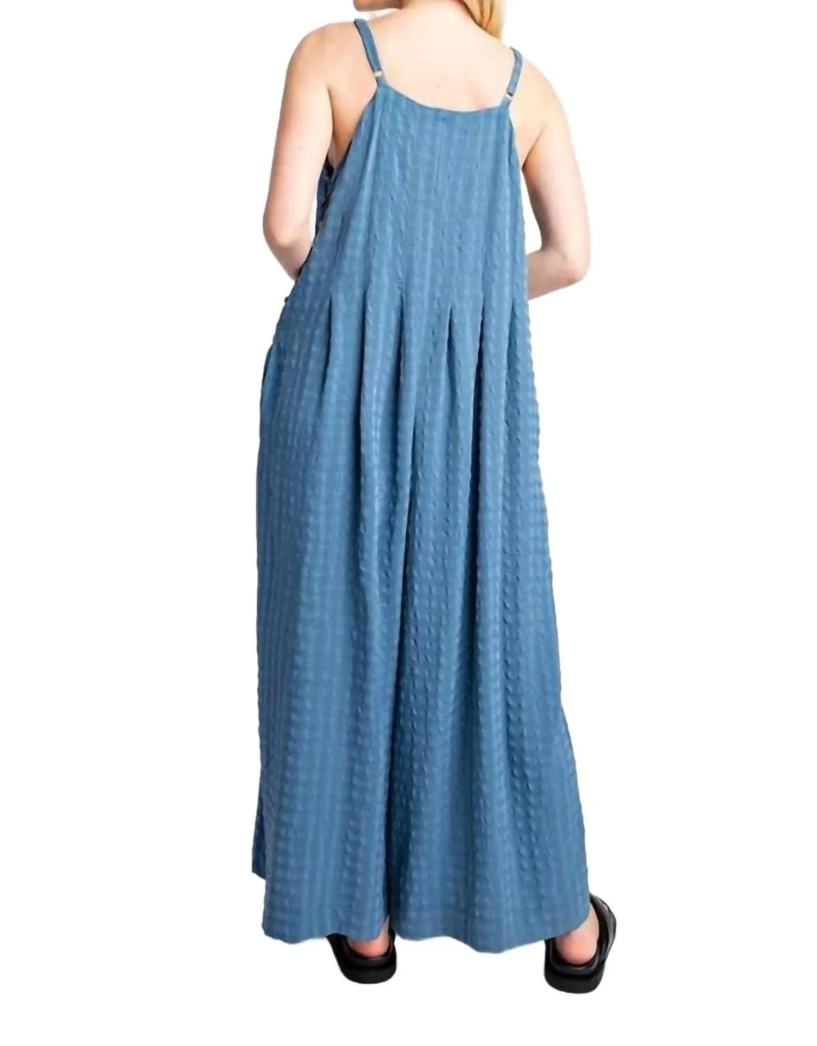 Textured Jumpsuit In Denim