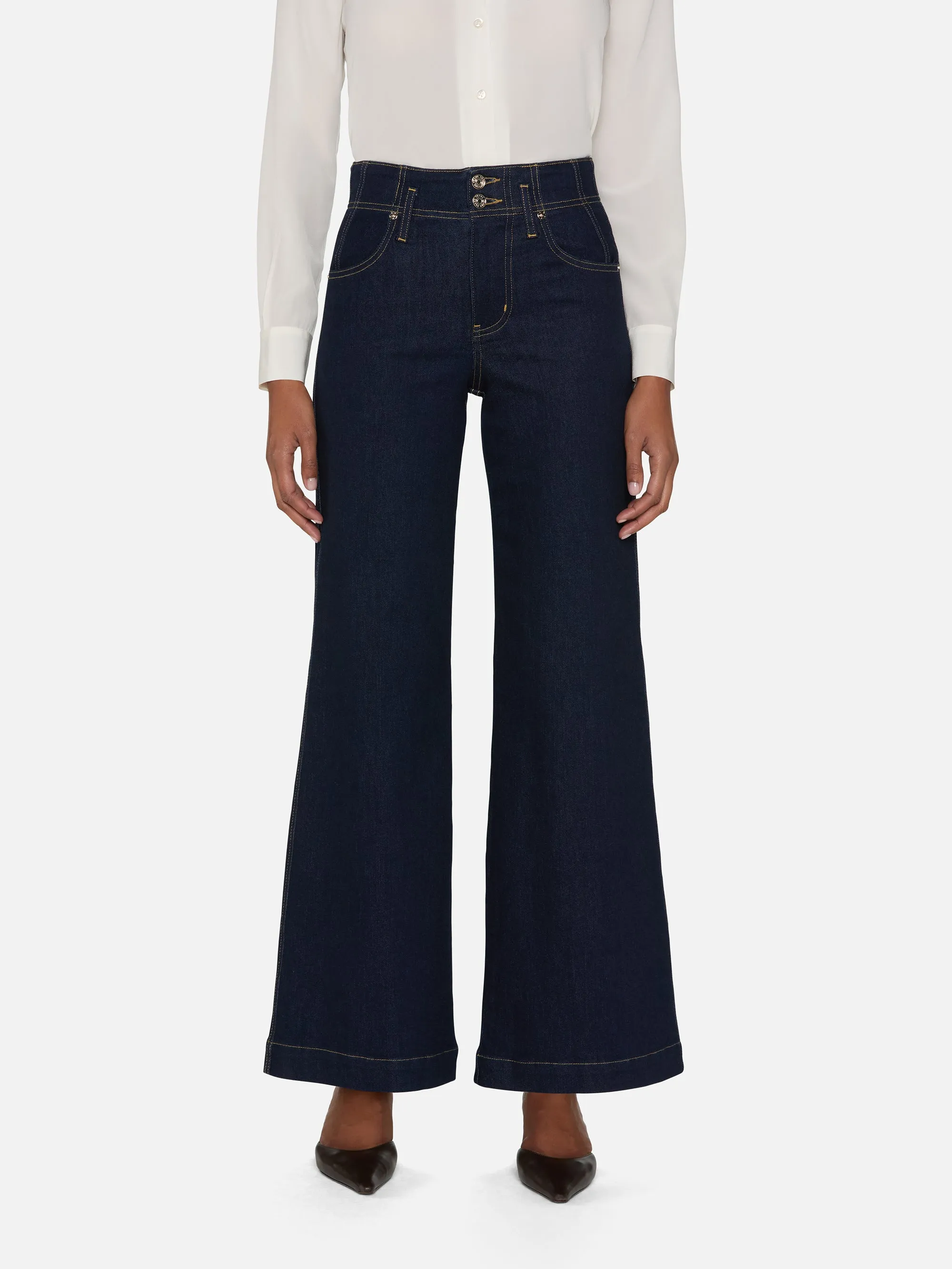 The Seamed Wide Trouser -- Rinse