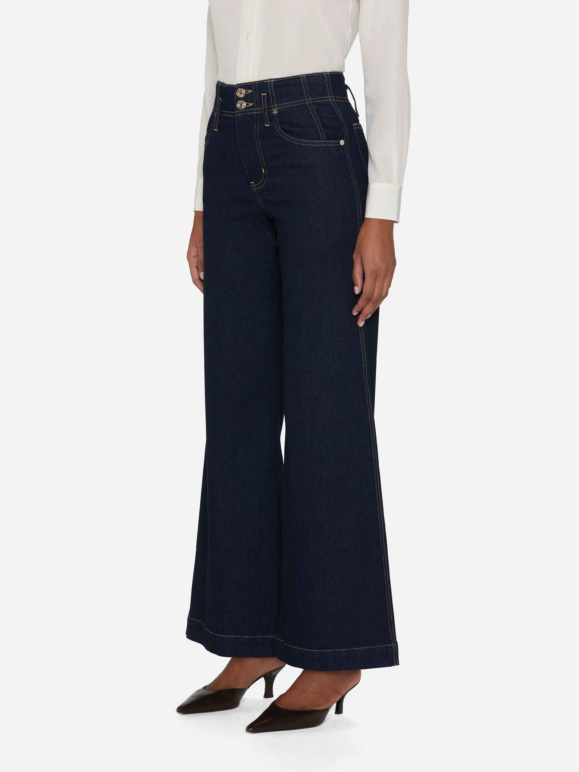The Seamed Wide Trouser -- Rinse