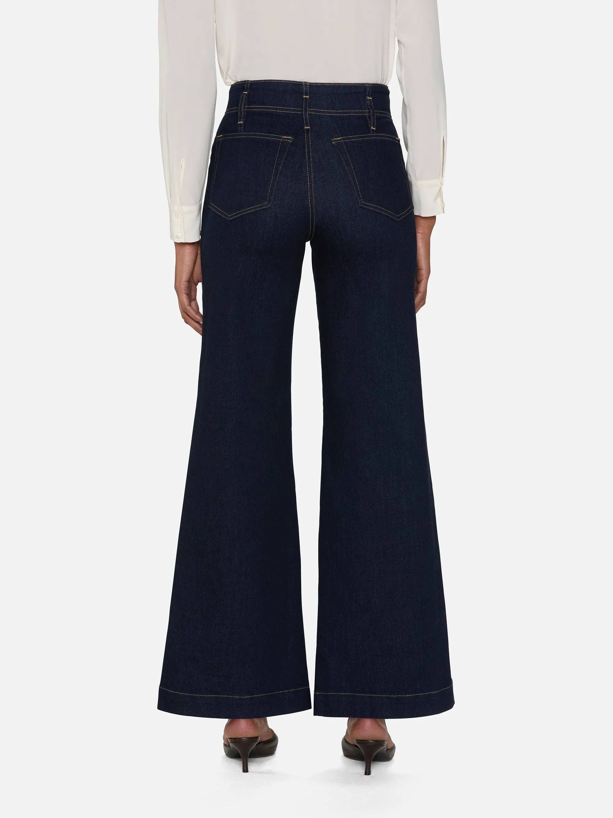 The Seamed Wide Trouser -- Rinse
