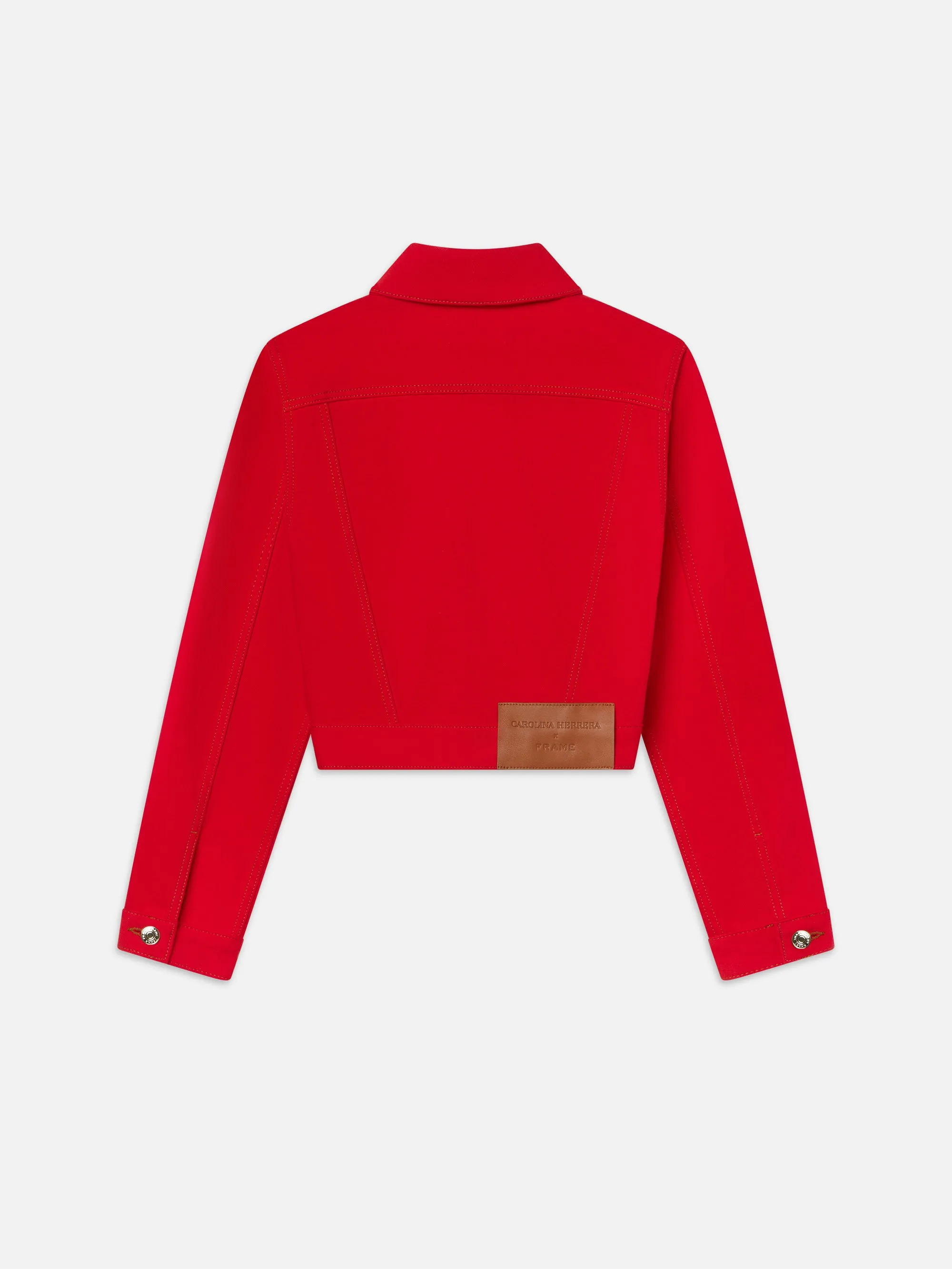 The Tailored Denim Jacket -- Herrera Red