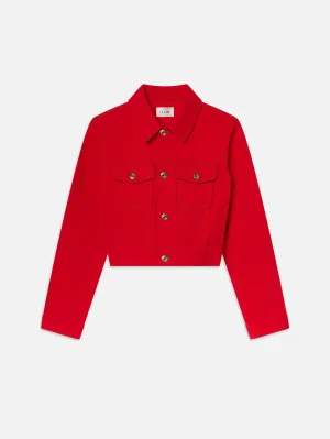 The Tailored Denim Jacket -- Herrera Red