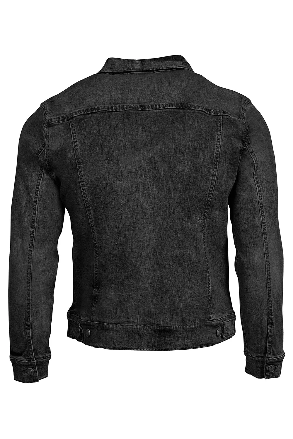 Threadfast Apparel Mens Button Down Denim Jacket - Black