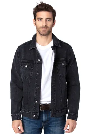 Threadfast Apparel Mens Button Down Denim Jacket - Black