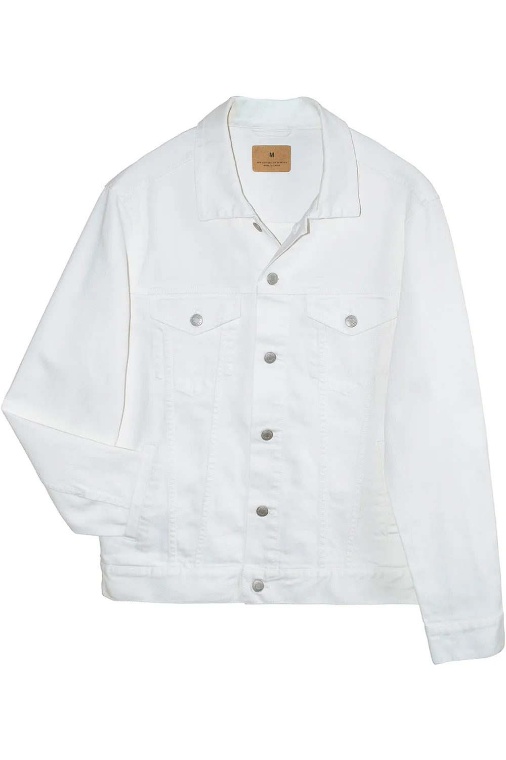 Threadfast Apparel Mens Button Down Denim Jacket - Off White