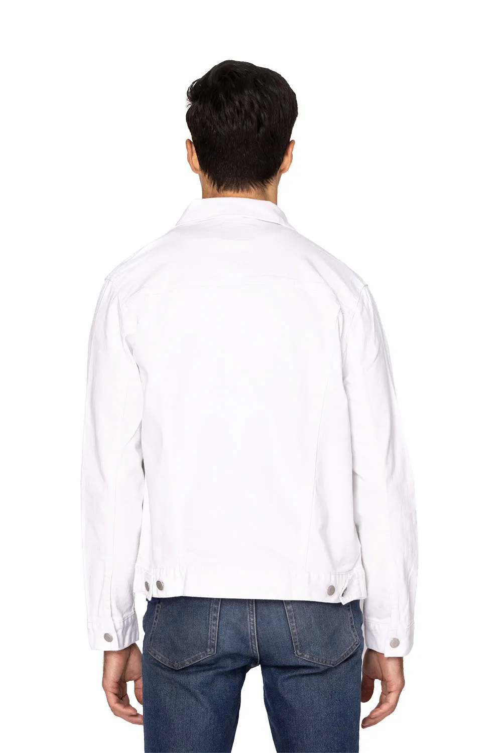 Threadfast Apparel Mens Button Down Denim Jacket - Off White