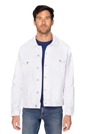 Threadfast Apparel Mens Button Down Denim Jacket - Off White