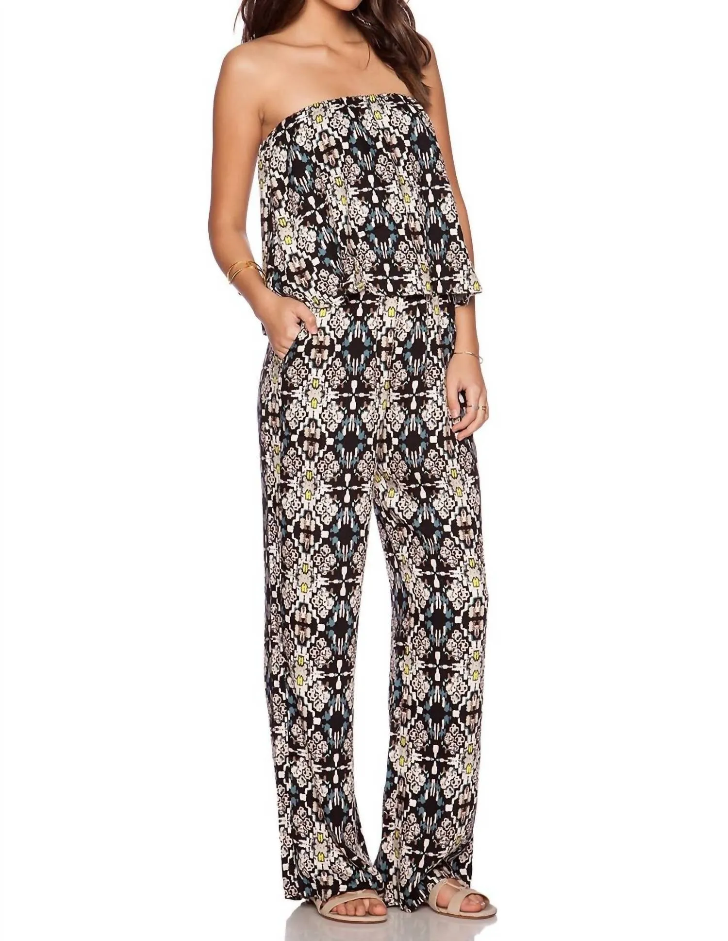 Tierra Strapless Jumpsuit In Black