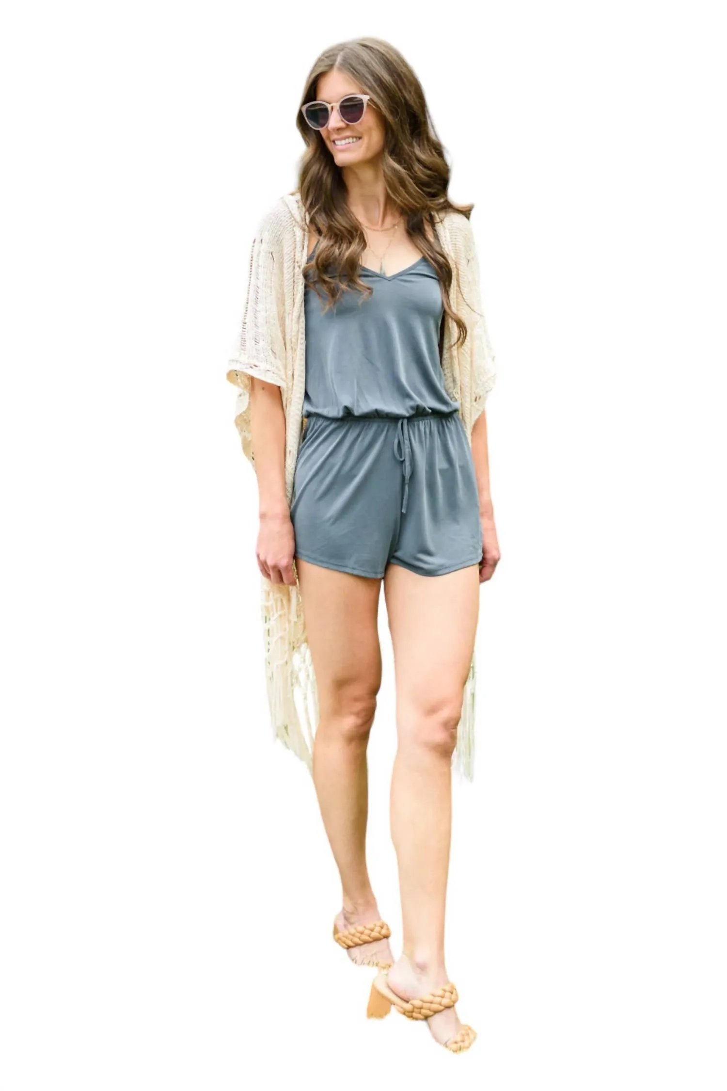Till The Morning Romper In Grey