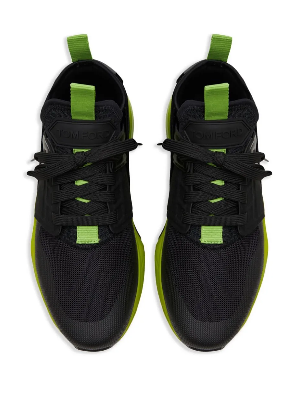 Tom Ford Mens Logo Patch Lace Up Sneakers in Black