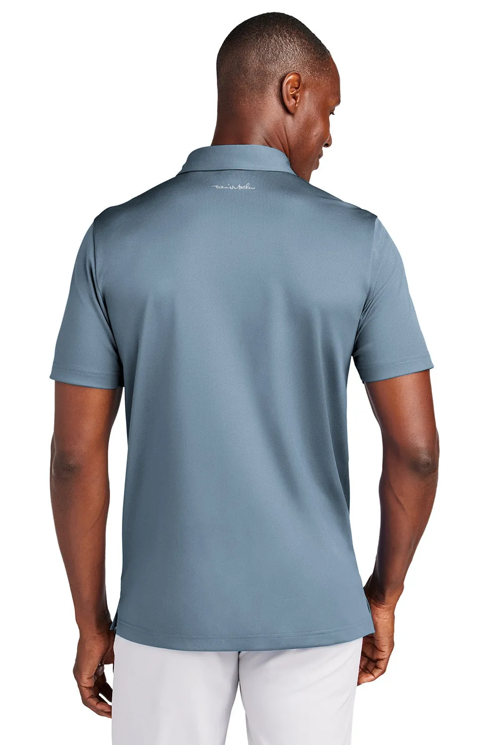 TravisMathew Mens Cabana Wrinkle Resistant Short Sleeve Polo Shirt - Light Denim Blue
