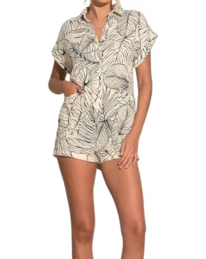 Tropics Romper In Natural/black