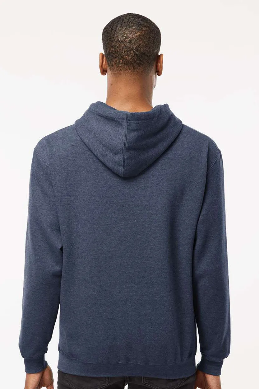 Tultex Mens Fleece Hooded Sweatshirt Hoodie w/ Pouch Pocket - Heather Denim Blue